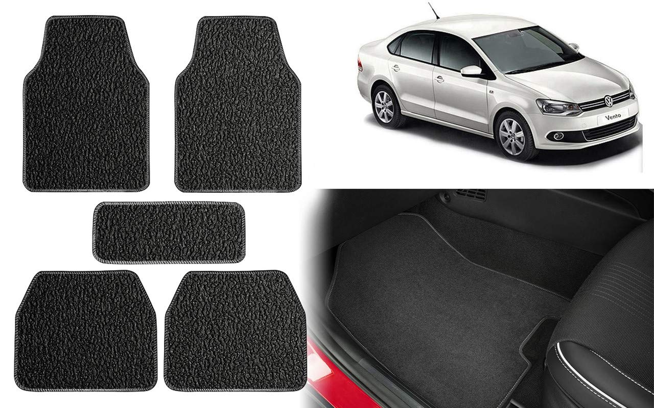 Selifaur Set of 5 Pcs Black Carpet Floor Car Mats for Volkswagen Vento Amazon.in Car