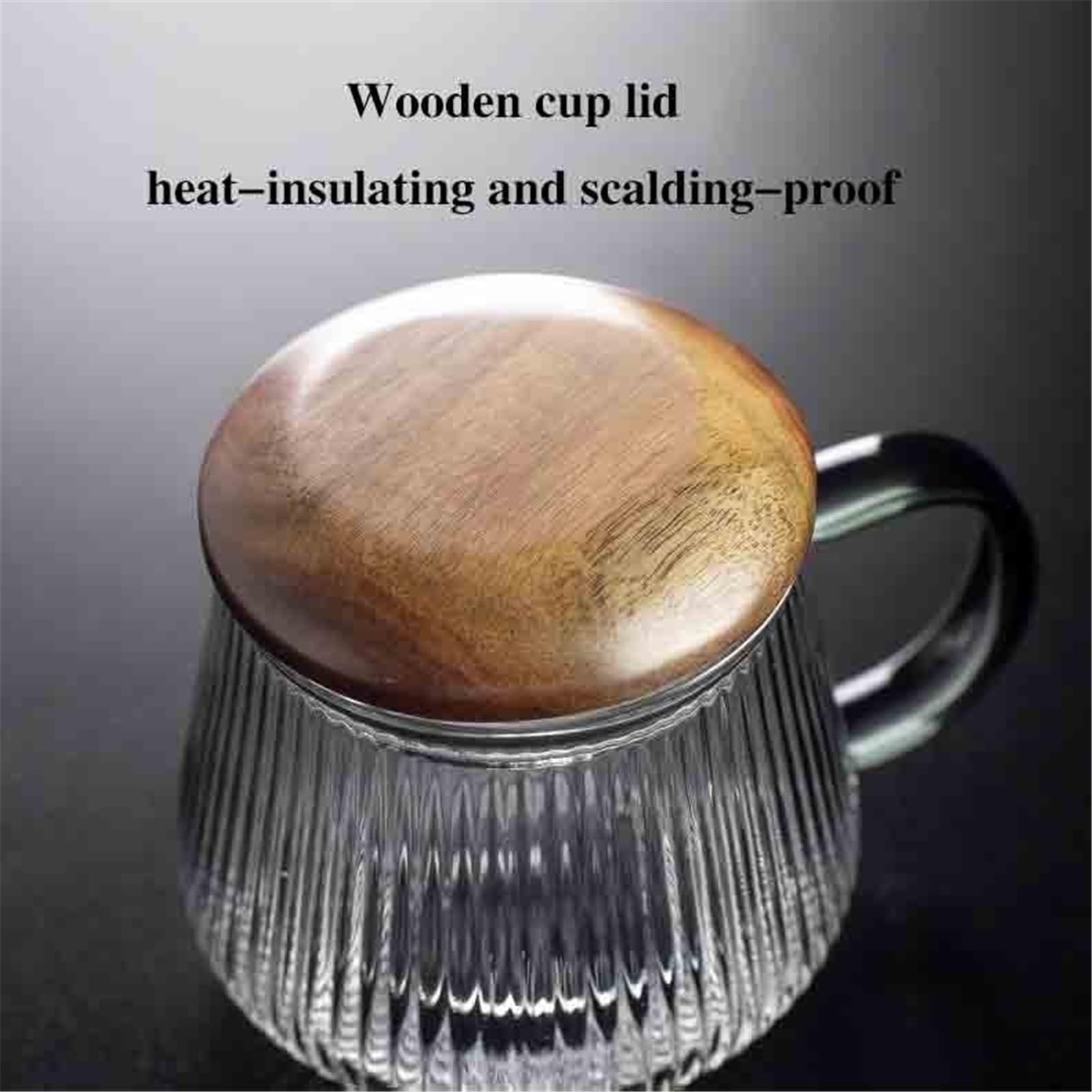 Leche Taza de té vidrio con rayas verticales, infusor y tapa. Tazas transparente for preparar hojas sueltas Bebidas(Grande)