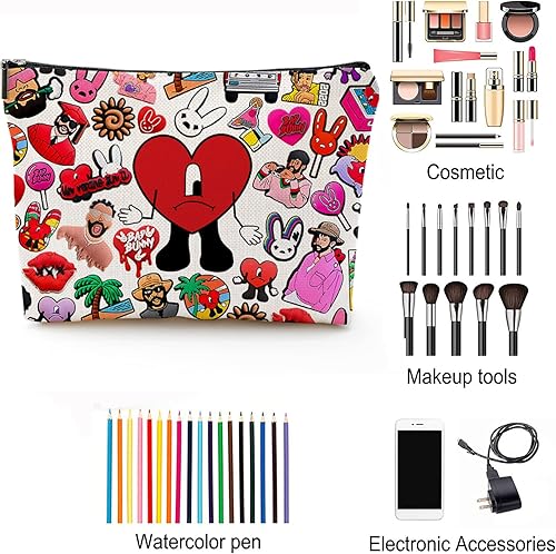 Miniatura 3 de Bolsa de maquillaje Bad Rabbit Bolsa de maquillaje Red Heat Merch Bolsa con cremallera Bolsa de maquillaje de conejito divertida mercancía de