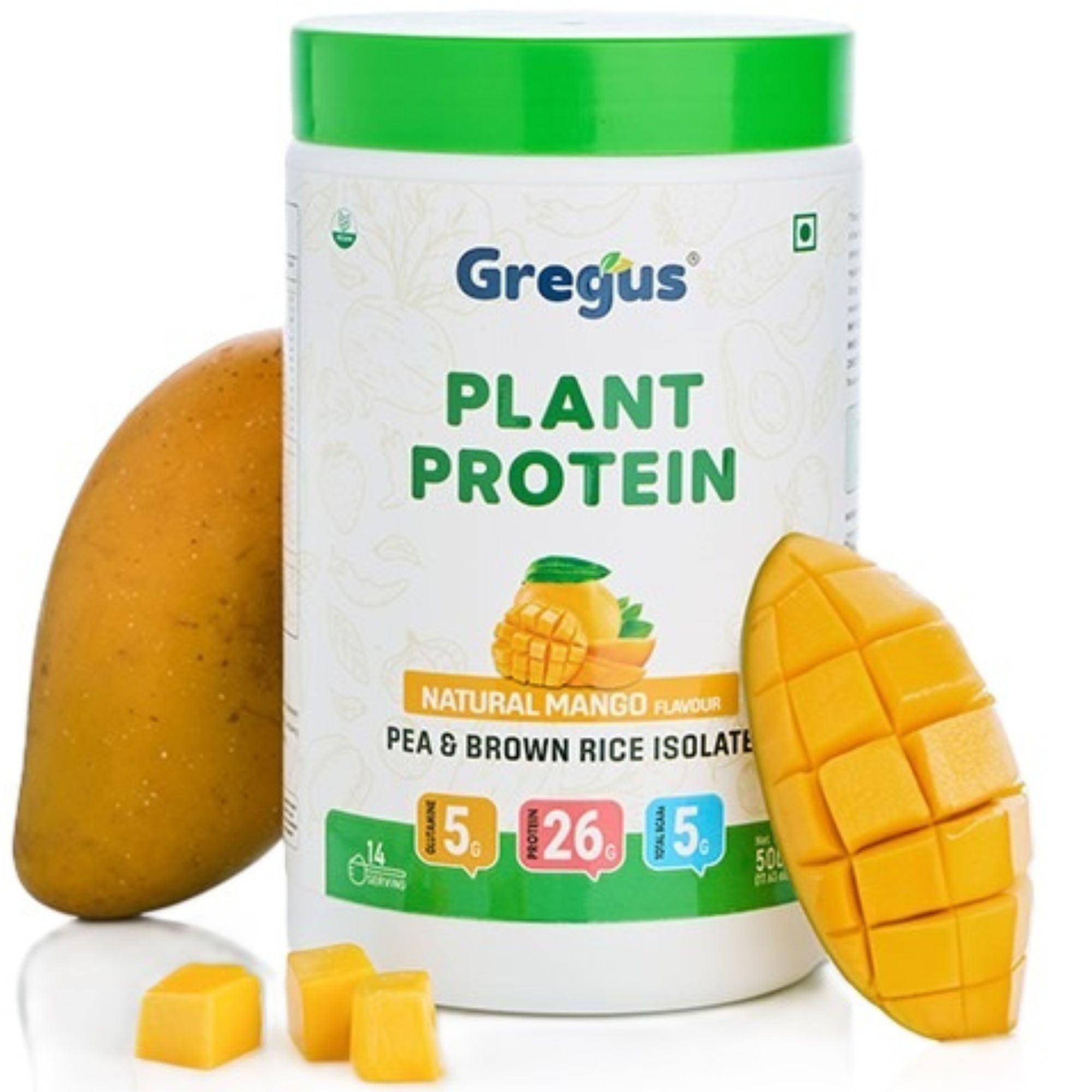 Vegan Protein Powder Mango Delight flavour- 26g Plant Protein per Serving (35g) | Sugar-Free, Dairy & Gluten-Free | Supports Lean Muscle Growth | Ideal for Men & Women | 500g-image-11