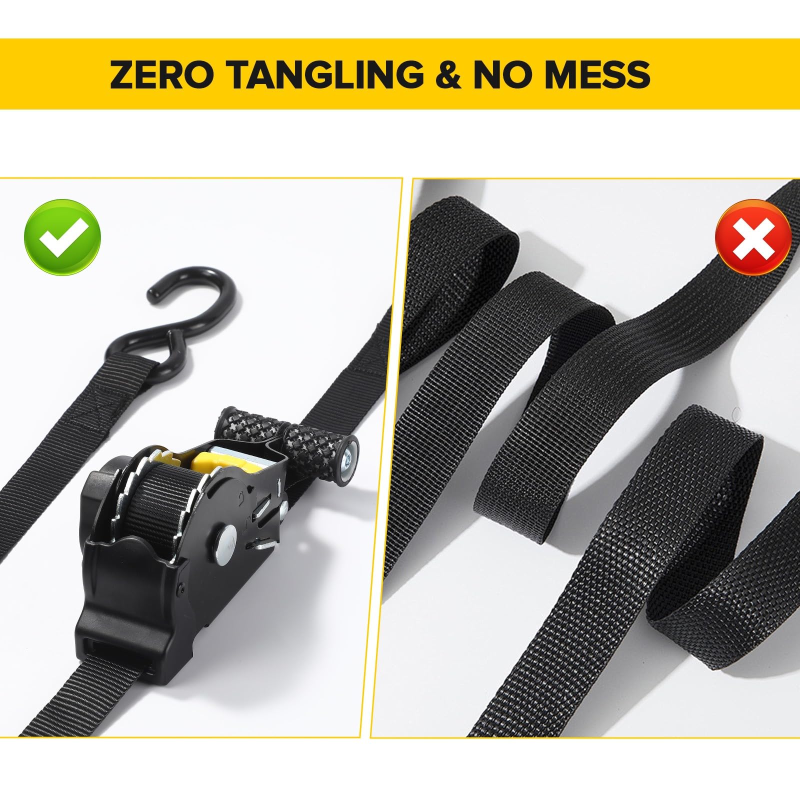 2 Stück Automatik Spanngurte 3m - 680kg Tragkraft Mit J-Haken