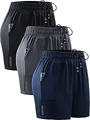 4" Inseam: Black/Grey/Navy Blue, 3 Pack