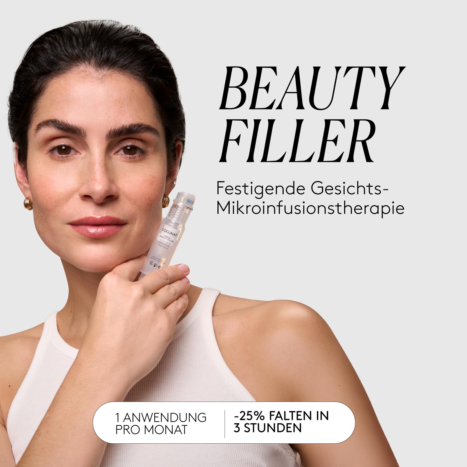 CLINICAL BEAUTY FILLER – Anti-Falten-Behandlung – 1 Anwendung – Fortschrittliche Technologie – Bekämpft Hauterschlaffung – Einfach, Schmerzfrei und Sicher – Mit Hyaluronsäure und Peptiden | Mit Hyaluronsäure, Matrixyl und Argireline, straffend, reduziert
