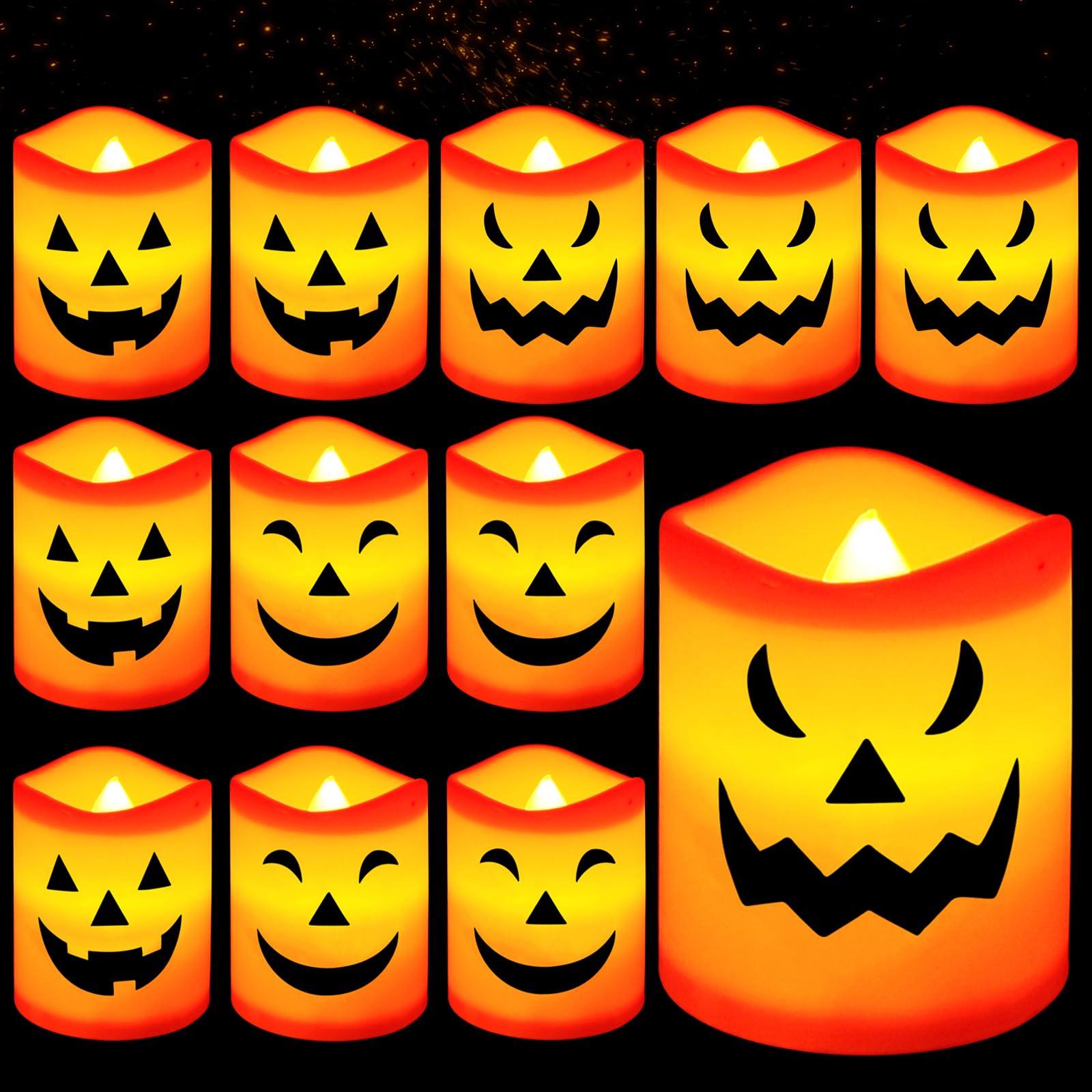 CIOXSOIO 12 piezas Velas Led Efecto Llama Halloween — Decorativas de Halloween Velas
