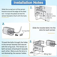 Vista 3 de Kit de sensor de seguridad 41A5034, repuesto para sensor de puerta de garaje Craftsman/Chamberlain/Liftmaster, compatible con abridores de puerta