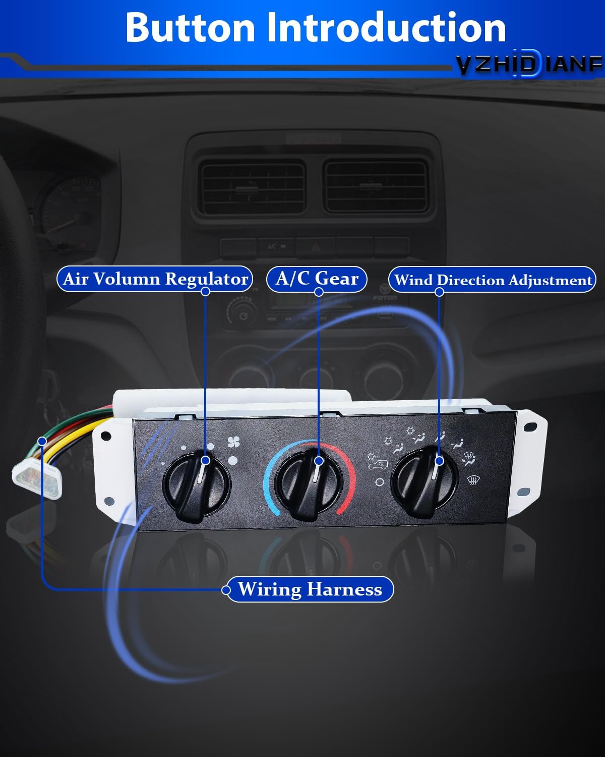HVAC A/C Heater Climate Control Module Panel for:-Jeep Wrangler TJ 1999 2000 2001 2002 2003 2004 99 00 01 02 03 04, Replace# 55037473AB, HS-373, HS373, SM2107, 1S2187
