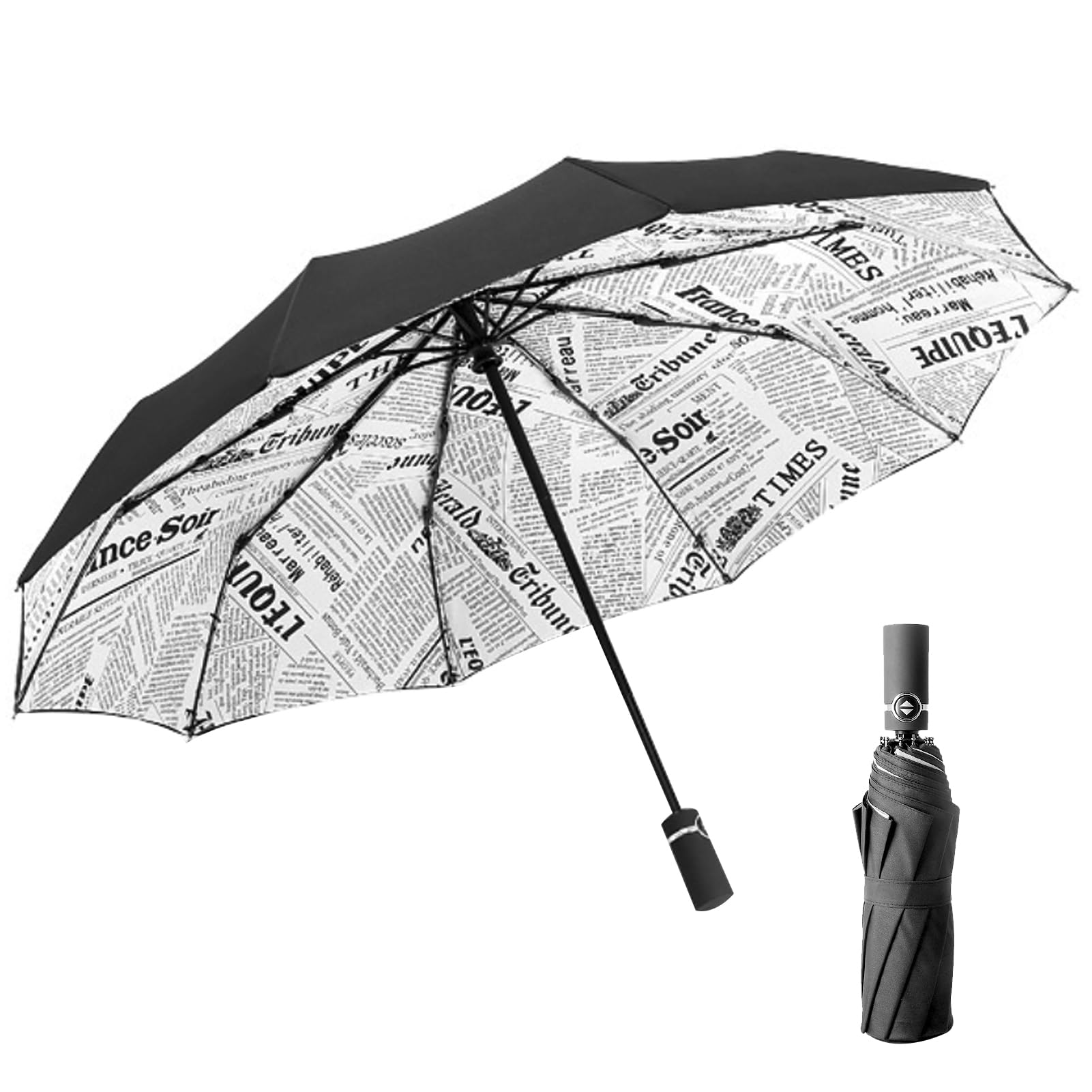 BeauentyDouble-Layer Windproof Travel Umbrella, Small Foldable Backpack for Sun Protection/Rain Dual-Purpose Umbrella,Compact,Lightweight for Men And Women Outdoor