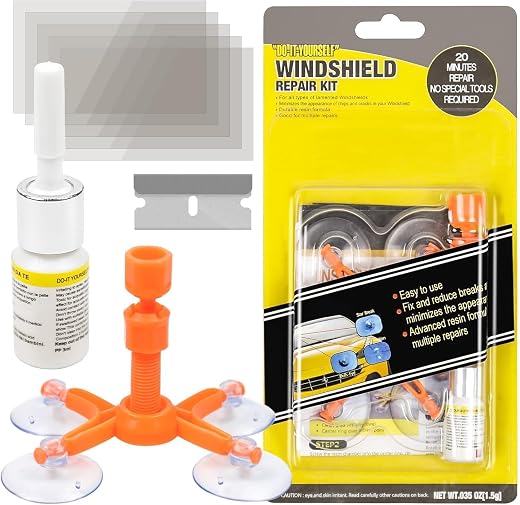 Josmimic Upgraded Windshield Repair Kit (2026 Edition) – Fix Chips, Cracks, Bulls-Eye, Nicks & Star | Easy DIY Car Glass R...