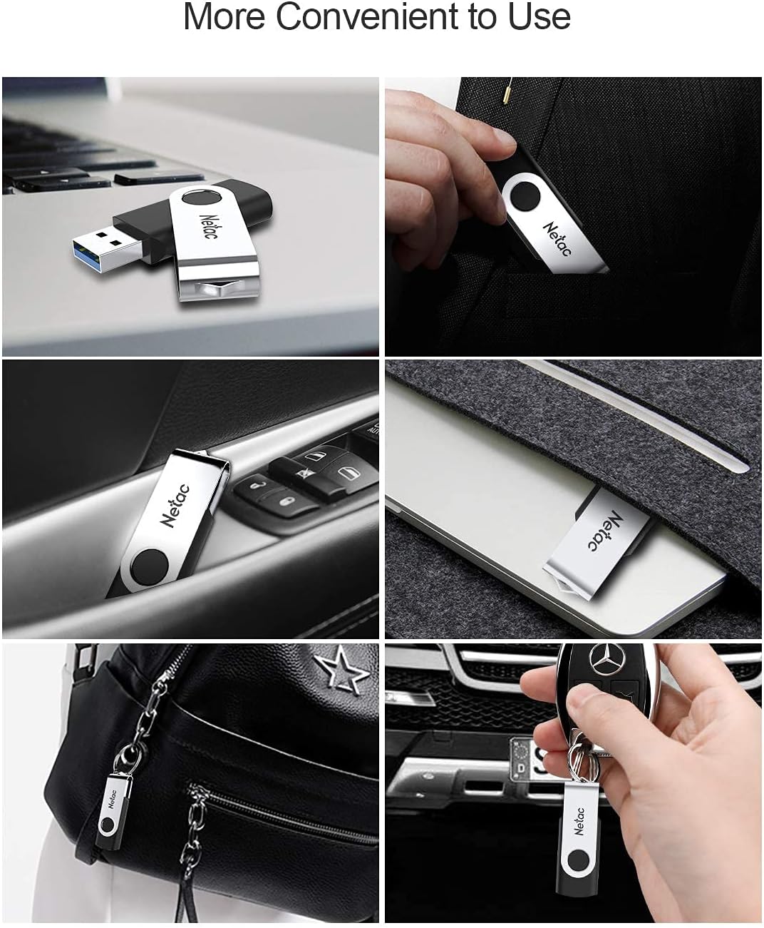 Netac Thumb Drive 16GB USB Flash Drive, USB Stick 2.0 Jump Drive 16GB with Rotated Design