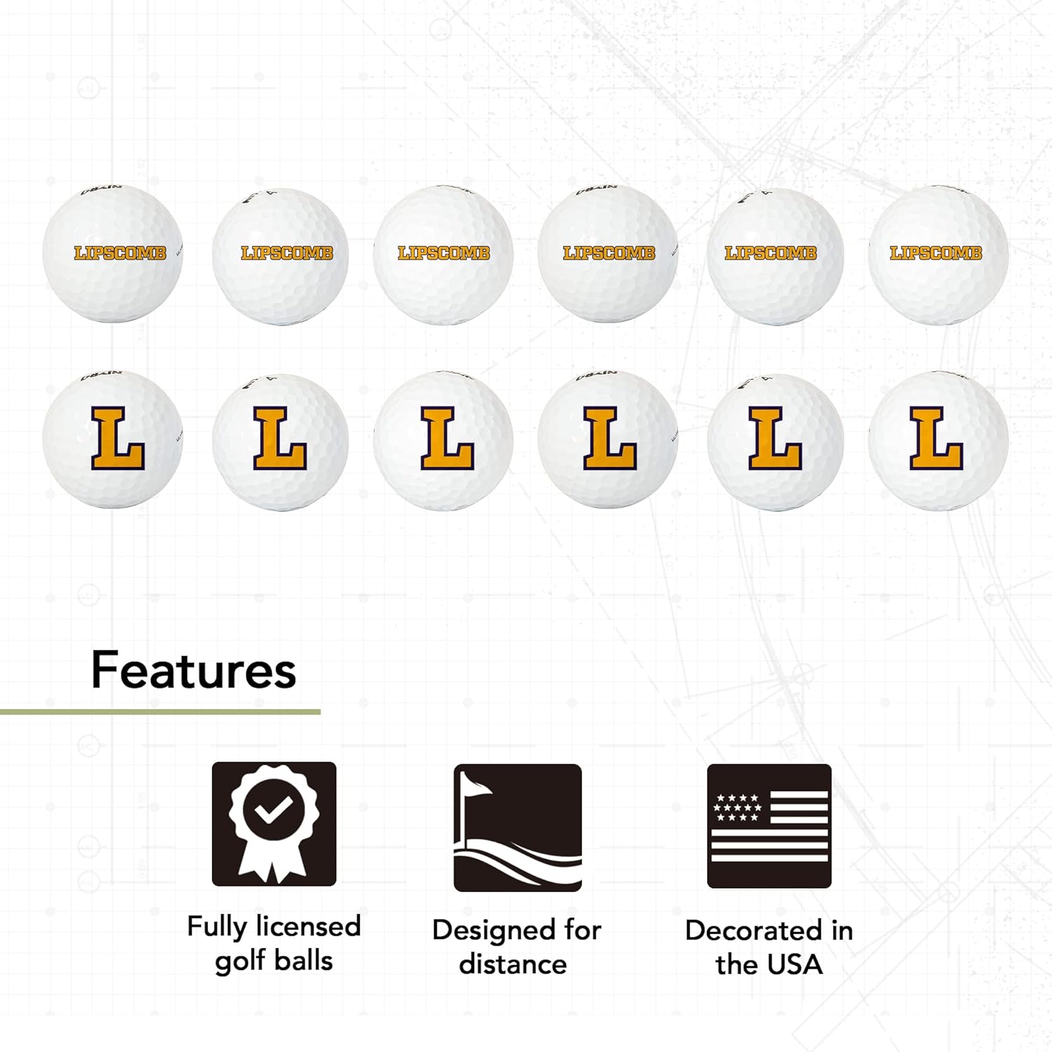 Desert Cactus Lipscomb University Golf Balls 12 Pack – LU Bisons Full Color Dozen – Officially Licensed Sport Team Accessory