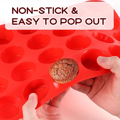 Miniatura 5 de 2 moldes de silicona para magdalenas, moldes de silicona para cupcakes, moldes antiadherentes para hornear para hacer magdalenas, pasteles,