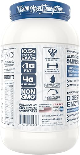 Miniatura 10 de VMI Sports ProtoLyte - Proteína aislada de suero en polvo  Proteína de suero en polvo baja en calorías para perder peso, proteína en polvo para