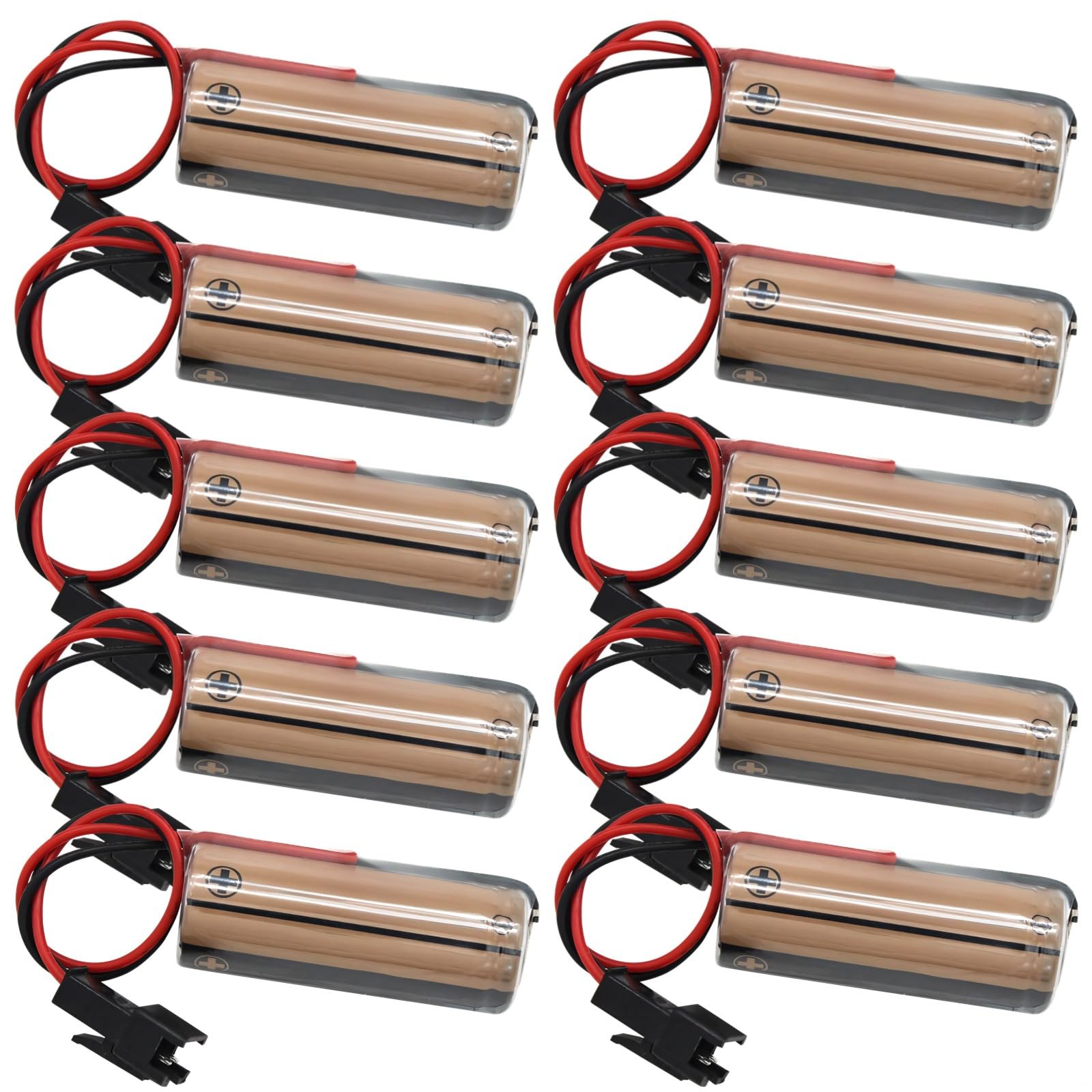 Cr8-Lhc Lot de 10 batteries au lithium 3 V avec connecteur pré-câblé à 2 broches pour équipement d'automatisation