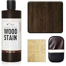 DWIL Water Based Wood Stain - Multiple Finishes, Fast Drying, Indoor and Outdoor Furniture, Wood Paneling, Cabinets and More, Low Odor & Non-Toxic 8.5oz Black Walnut-with Tools