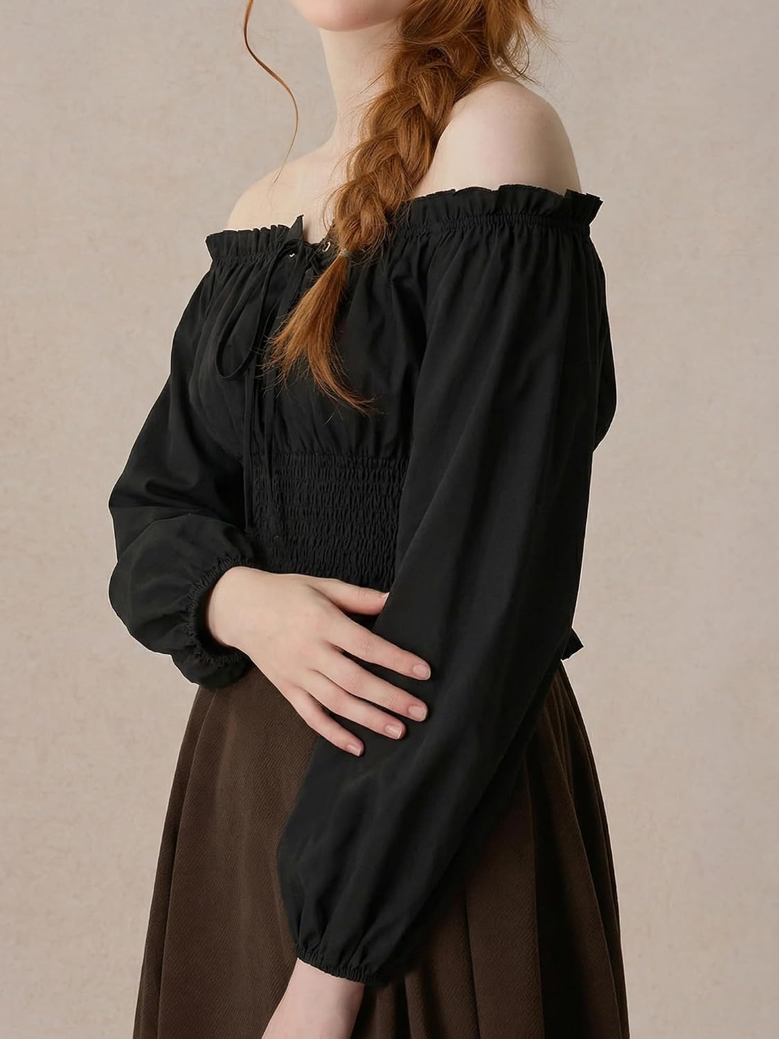 Peasant Blouses for Women,Off Shoulder Boho Top,Renaissance Shirt Womens