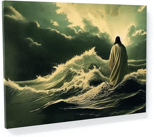 Vista 12 de Sense Canvas Jesús 1 - Lienzo decorativo para decoración del hogar, póster de pared XL, 48 x 36 / 1.5 pulgadas Jesús 1,Jesús 17,Jesús 18,Jesús