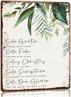 The Five Solas Metal Sign Reformation Decor 12x8 Inch
