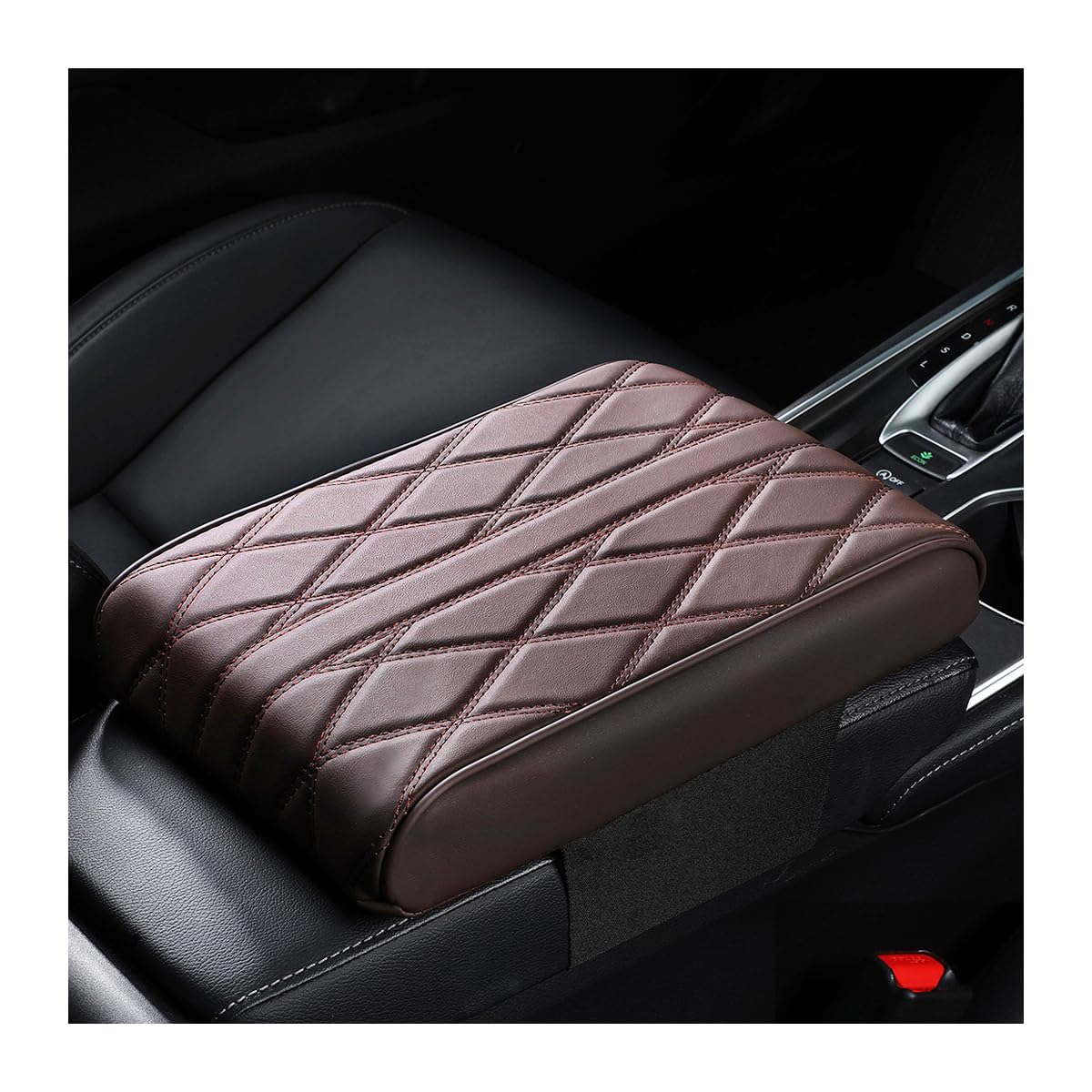 Mandark Car Center Console Cover, Soft Leather Memory Foam Automotive Armrest Seat Box Cushion Pad, Waterproof Comforable Vehicle Arm Rest Mat Accessories, Universal for RV, SUV, Truck (Coffee)
