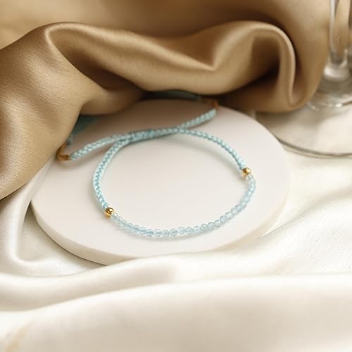 Miniatura 10 de Gempires Natural Lapis Lazuli Thread Braided Bracelet, Energy Healing Crystal Beads Bracelet, Gemstone Jewelry 7 inch (Lapis Lazuli)