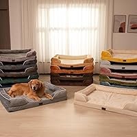 Vista 9 de Comfort Expression Orthopedic Dog Bed for Extra Large Dogs 42x30 Inch, Waterproof Supportive Egg Crate Foam XL Pet Bed with Removable Bolsters, Dog