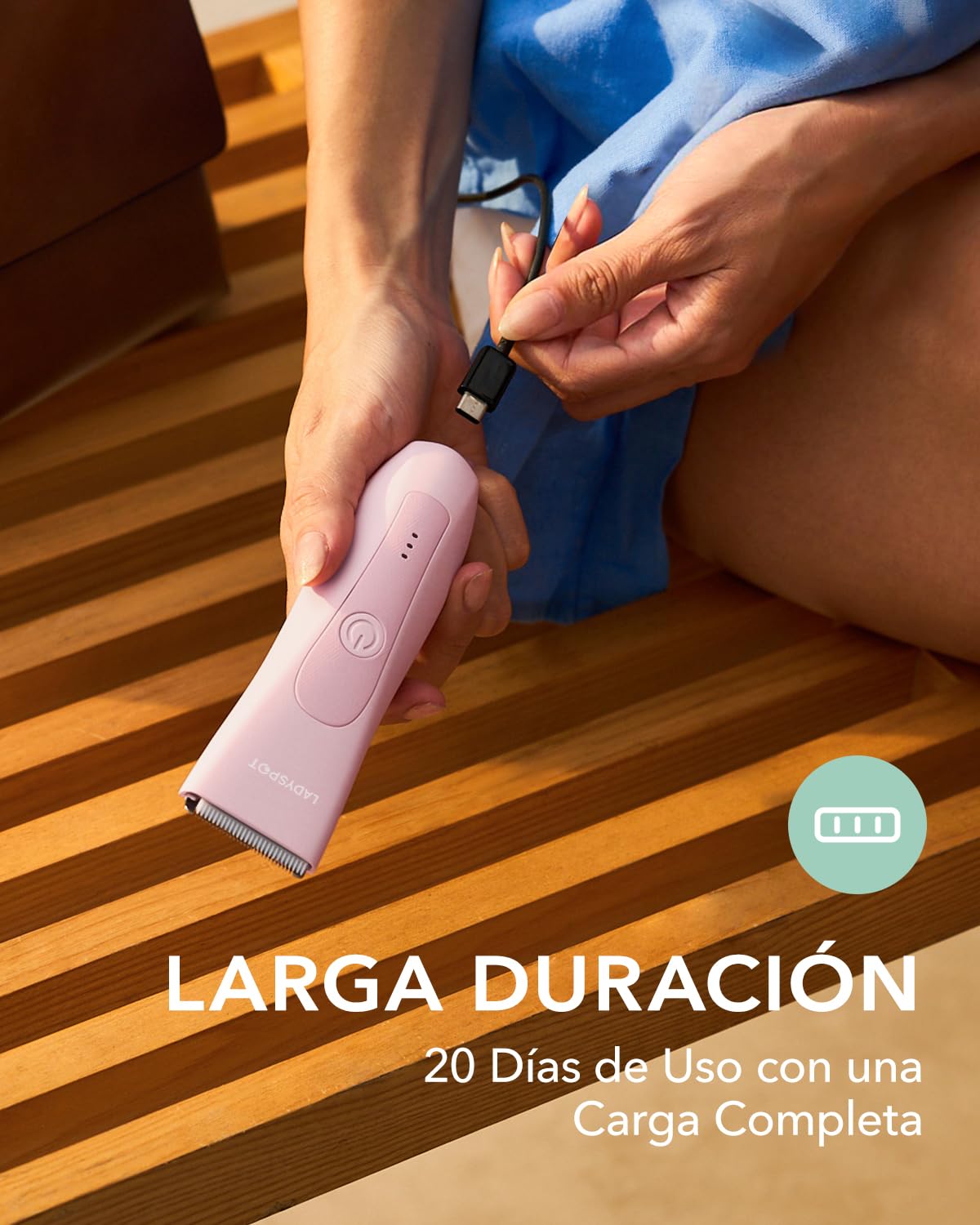 LADYSPOT Afeitadora Mujer, Rasuradora Mujer Zona Intima, Uso en Seco y en Mojad, IPX7 Impermeable, Afeitadora Corporal Recargable, Depiladora Electrica Pubis