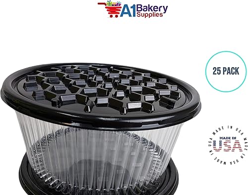 Miniatura 9 de A1 Bakery Supplies Contenedor transparente de doble capa para tartas de 10 a 11 pulgadas, cúpula y base, caja de almacenamiento de exhibición
