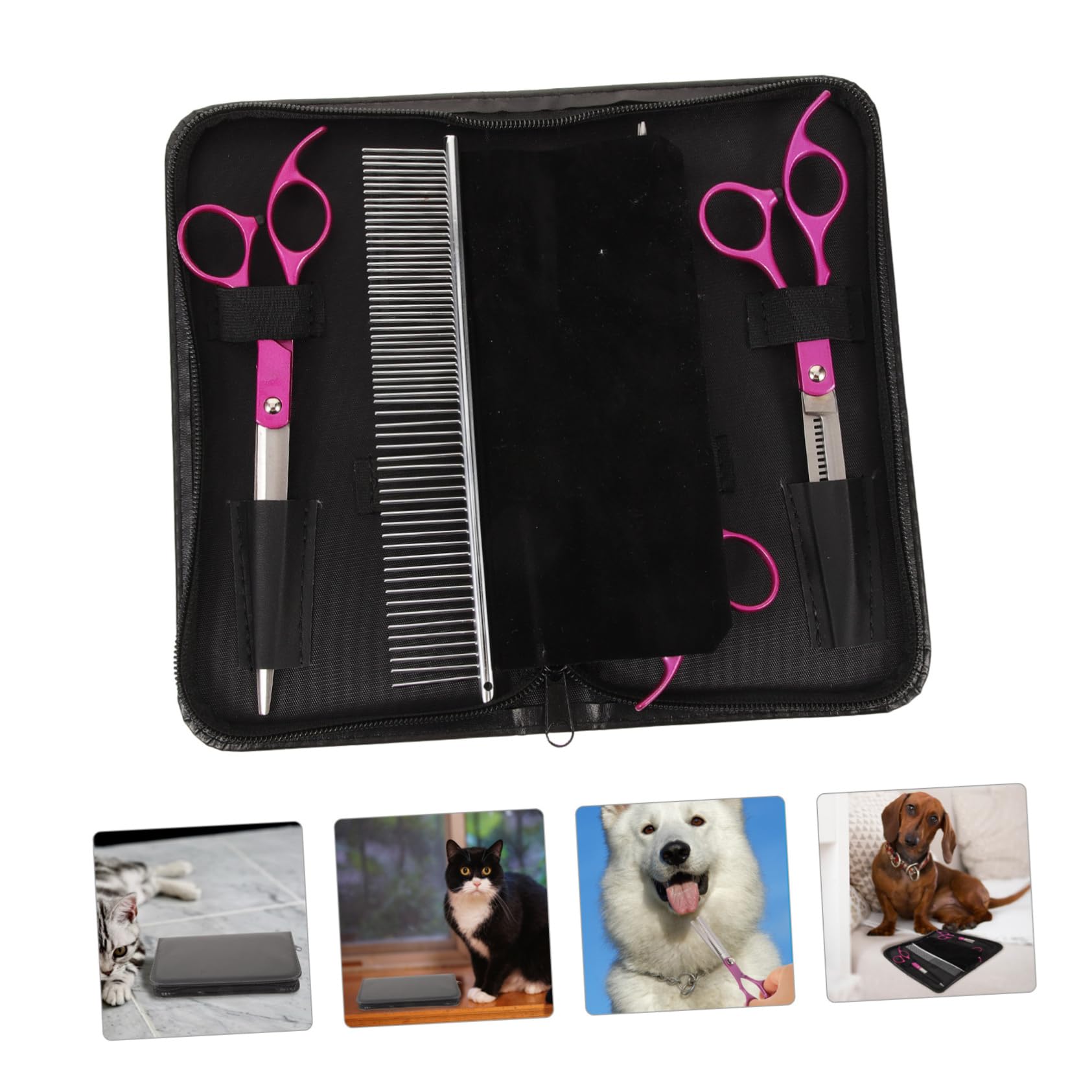 Sosoport 1 Set Professional Dog Grooming Scissors Set Lightweight Grooming Kit with Portable Bag Comb Ergonomic Design for Comfortable Use