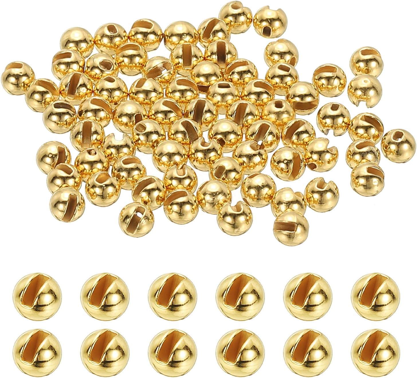 PATIKIL Fly Tying Tungsten Beads, Tungsten Slotted Beads for Fly Tying Jig Hooks