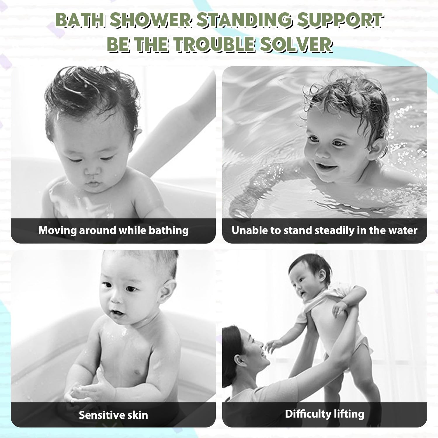 Supporto per doccia per bambini, regolabile, con base antiscivolo, per l'allenamento della corsa, ideale per bambini da 12 a 36 mesi