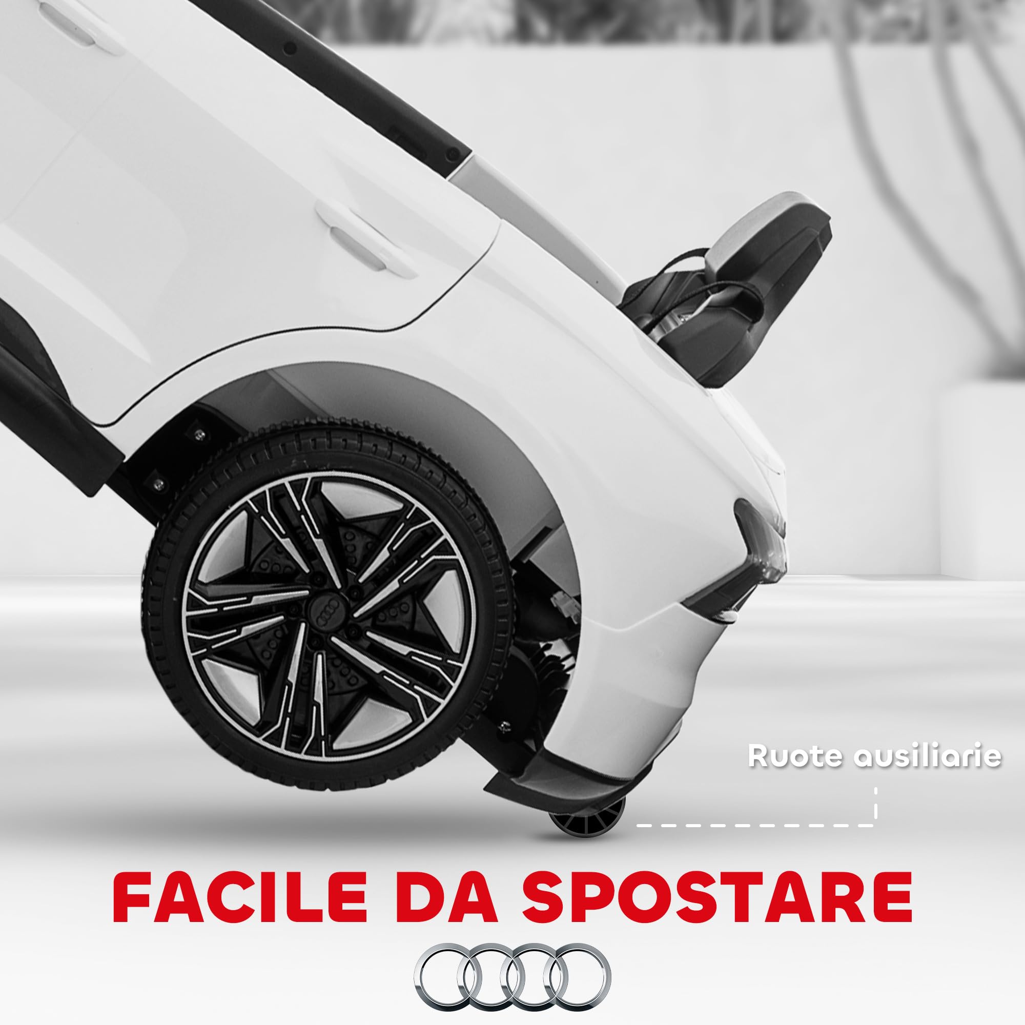 HOMCOM AUDI RS e-tron GT Macchina Elettrica per Bambini 3-5Anni, 12V Doppio Motori Auto Elettrica per Bambini 3-5km/h, Cintura di Sicurezza, Telecomando, Sospensioni, Musica, Luci LED, Clacson