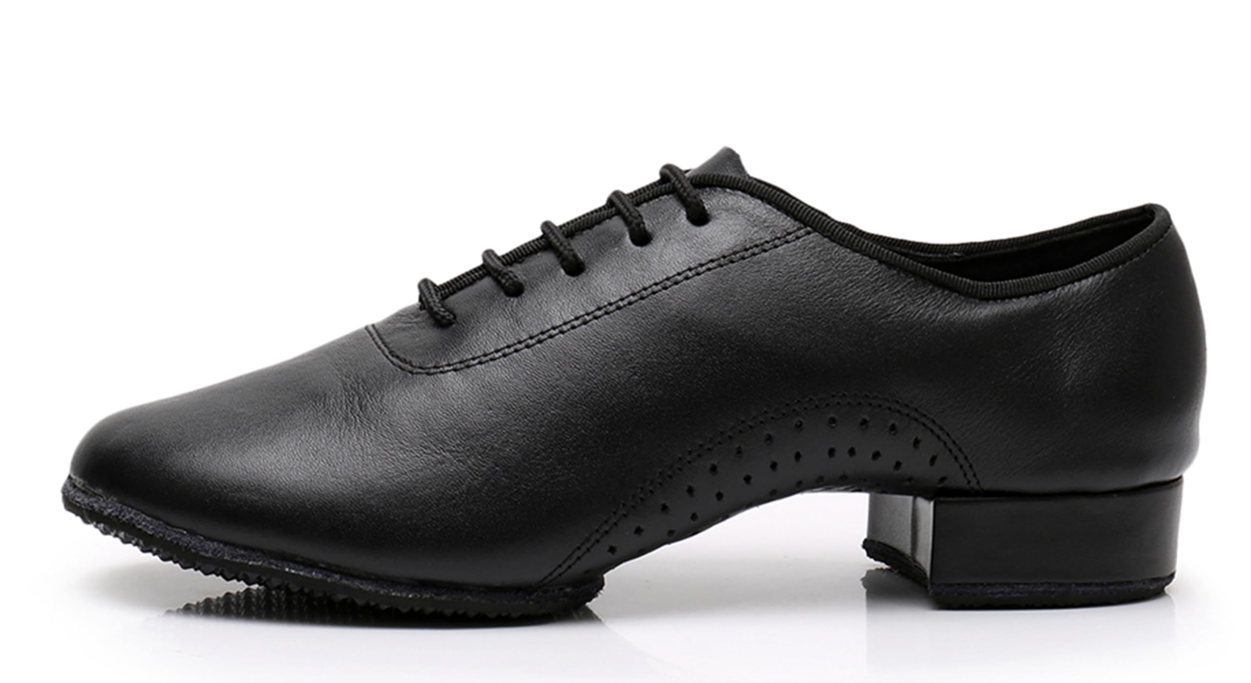 ZengyeZoo Dance Shoes for Men Ballroom Lace-up Standard Latin Tango Salsa Shoes with Heel X8007 Black US 5.5