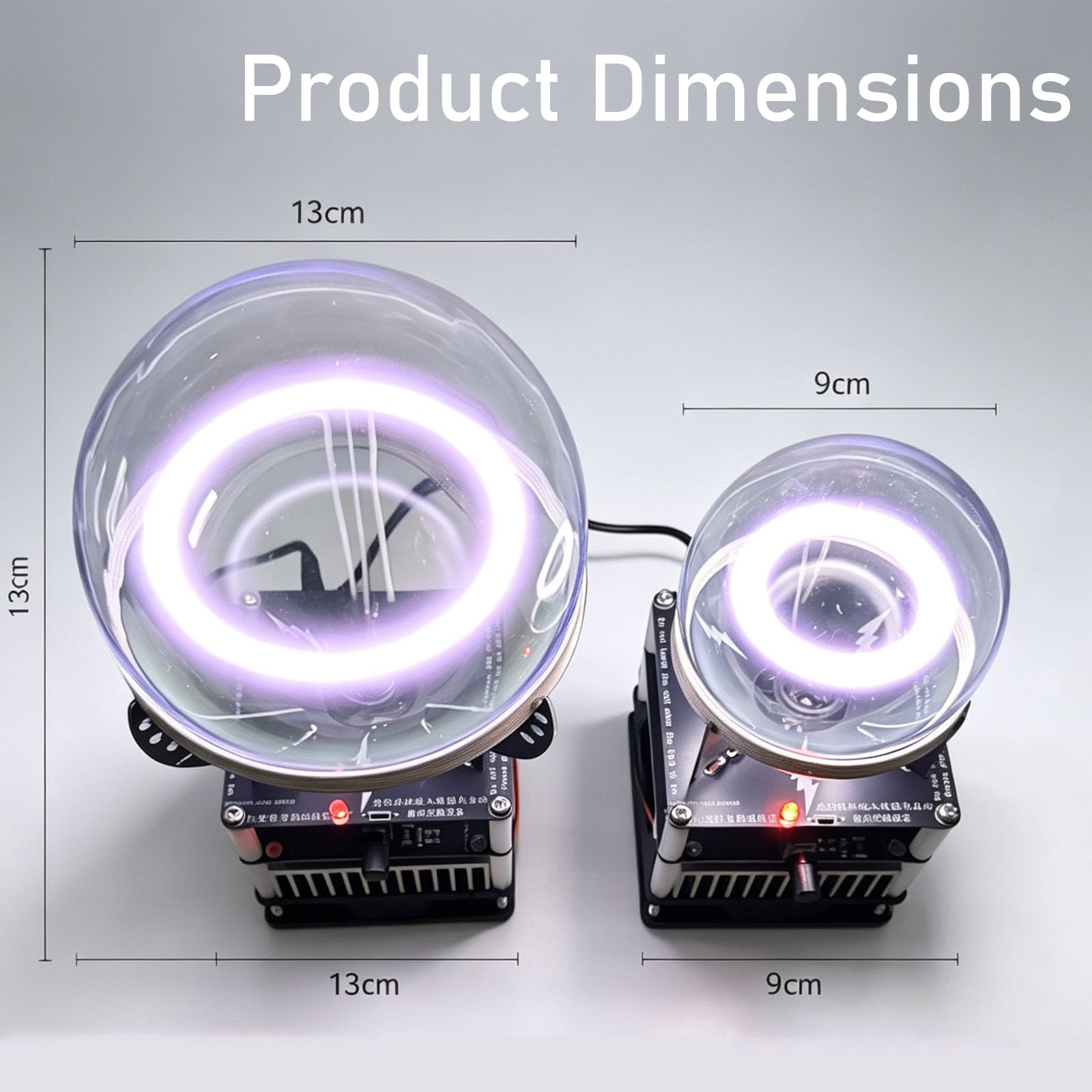 Lámpara De Anillo De Plasma, Lámpara De Globo De Plasma De Gas Inerte, Diámetro De 9 Cm/13 Cm, con Tecnología De Excitación De Campo Magnético, para Exhibición Científica Y 13cm