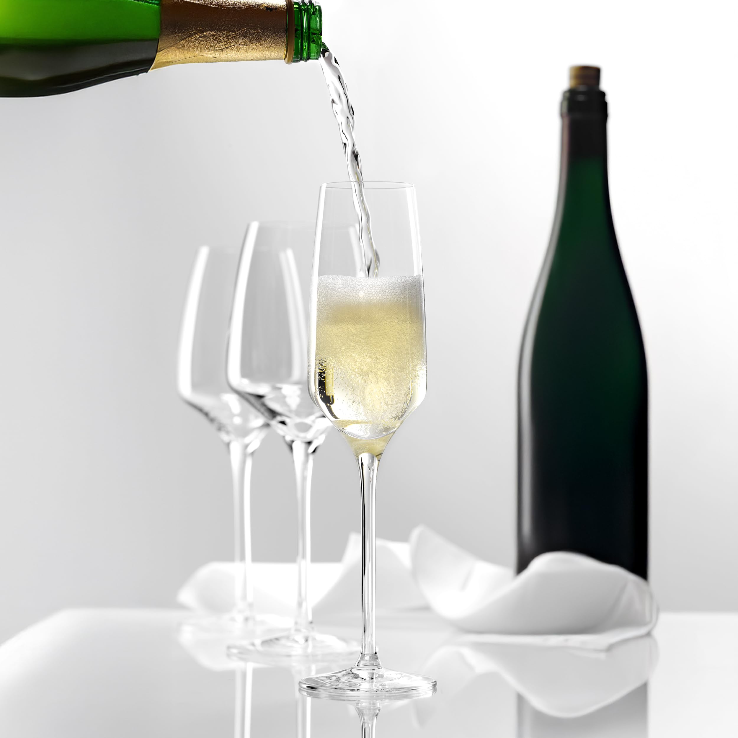 Stölzle Lausitz Verres à Champagne Experience Lot de 6, 190 ml – Élégantes Flûtes Cristal pour Champagne & Prosecco – Résistants & Lavables en Machine