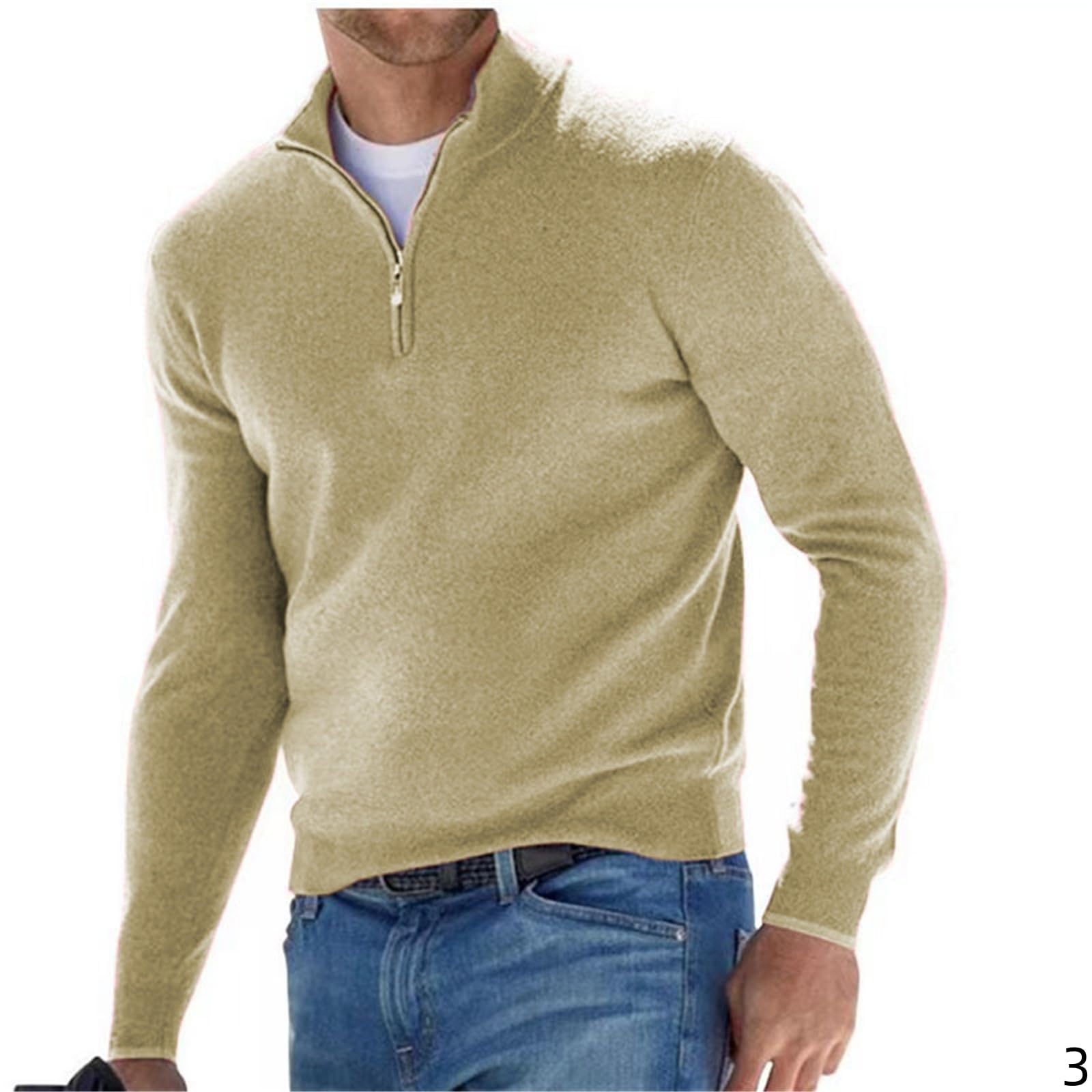 Jersey Hombre Invierno Top Casual De Moda para con Cremallera Manga Larga Otoño