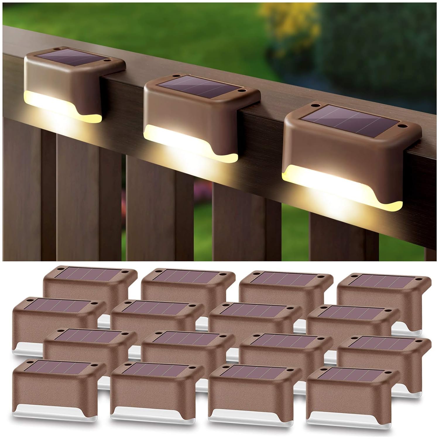 EVALUEMART Solar Deck Lights 16 Pack Fence Post Solar Lights for Patio Pool Stairs Step and Pathway, Weatherproof LED Deck Lights Solar Powered Outdoor Lights (Warm White) (B0DCNVHCDQ) Amazon Price History, Amazon Price Tracker