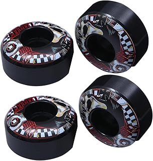 INOOMP Skate De Caminhões 4Pcs Crânio Skate Rodas Caminhões Skate Cruiser Skate Rodas De Skate Duro Roda De Caminhão De Skate Pu Roda De Skate Roda De Skate De Dureza Roda De Rua
