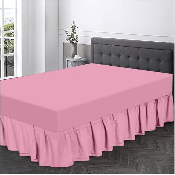 Non Iron Percale Valance Sheet Single Bed Easy Care Polycotton Bed