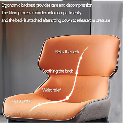 Miniatura 4 de Silla de oficina, silla de piel sintética con respaldo alto acolchado, asiento suave, sillas de comedor con sillas negras, patas para comedor y sala