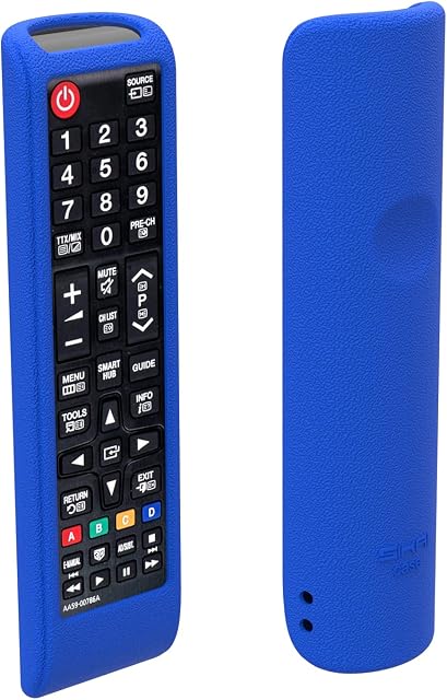 Universal Remote Control Protective Compatible with Samsung AA59-00786A BN59-01175N AA59-00741A Smart TV Remote Cover Anti-Slip Anti-Lost with Hand Lanyard for Samsung TVs Silicone Case(Blue)