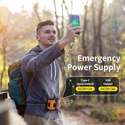 Miniatura 6 de Socool - Ventilador de cintura portátil de 20000 mAh con clip en el cinturón portátil, ventilador personal recargable, 40 horas de refrigeración