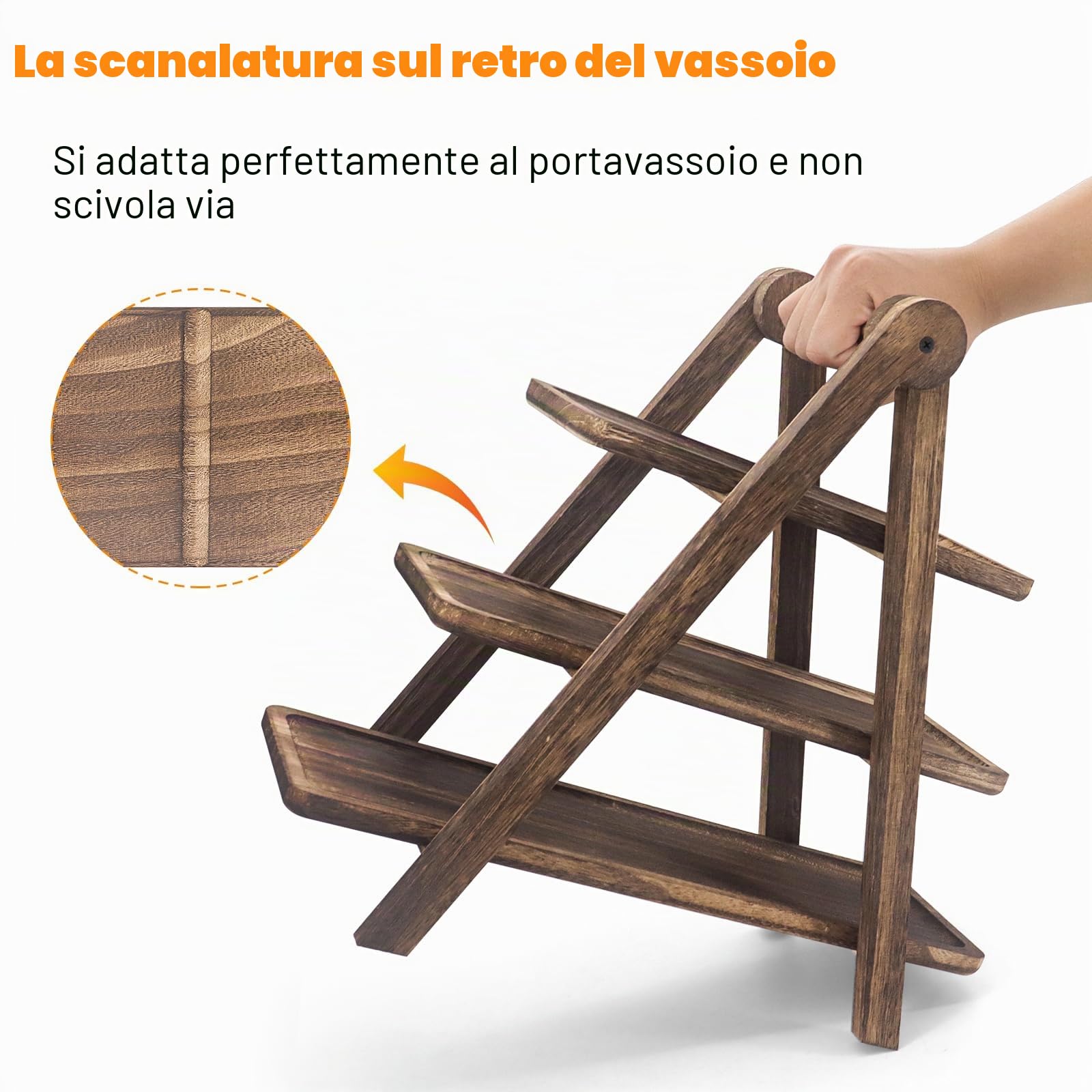 Alzatina per servire a 3 livelli, supporto in legno per cupcake, supporto per cupcake, 3 livelli, per feste, compleanni, matrimoni (legno)