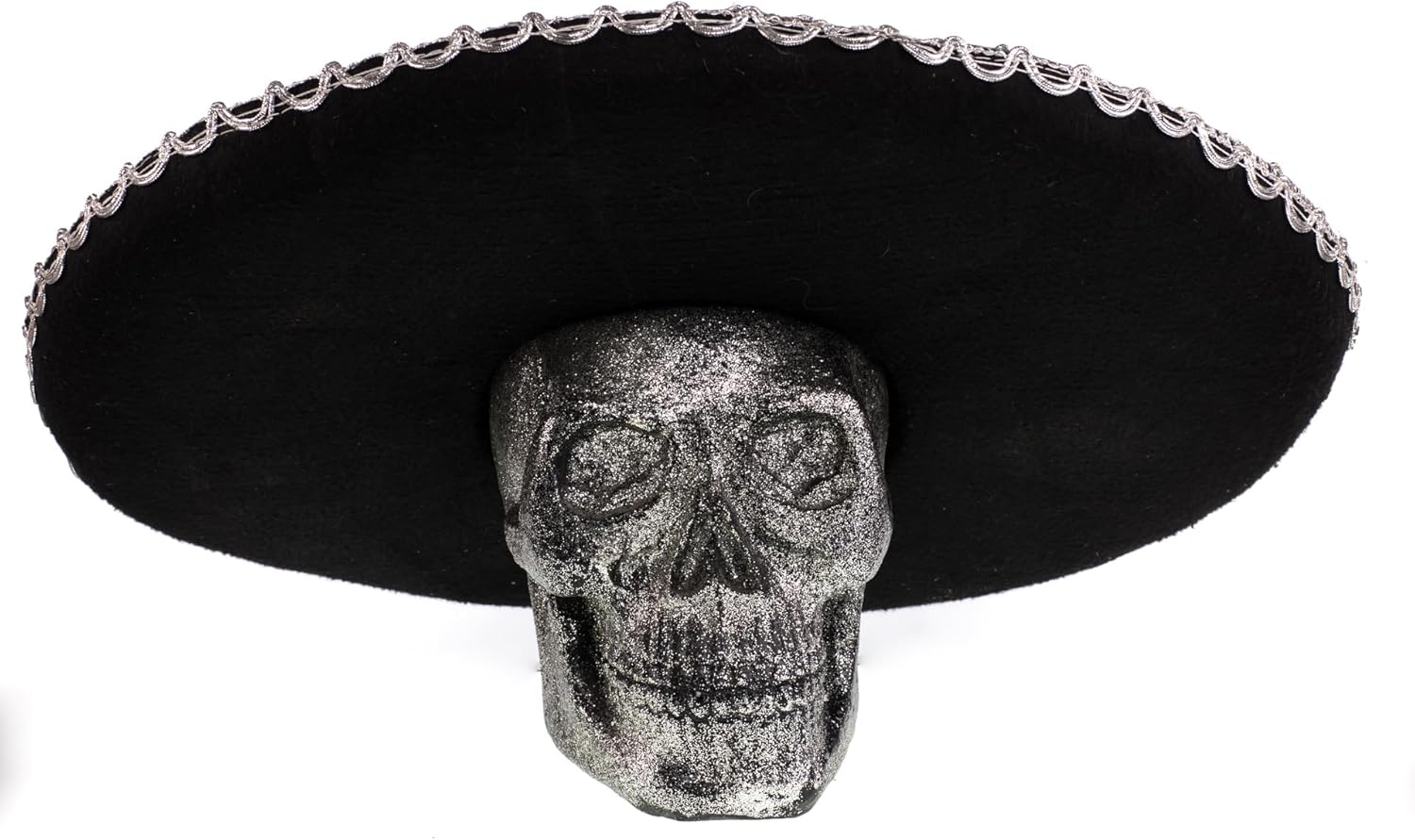 GiftExpress Adult Black Sombrero Hat, 18-Inch Wide – Mariachi-Style Costume Sombrero with Silver Braid Trim, Polyester, One Size Fits Most - Image 7