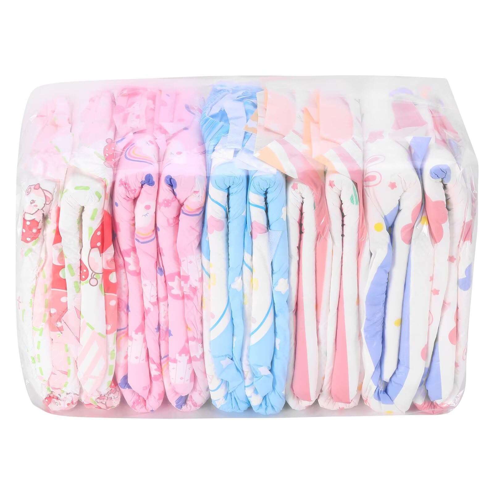 Landofgenie Pañales para Adultos con Diseños 10 Unidades (5 Diseños, 2 Unidades cada uno) Protección Nocturna y Antifugas - Ultraabsorbentes con Lengüetas (Talla Grande 36 "- 46")