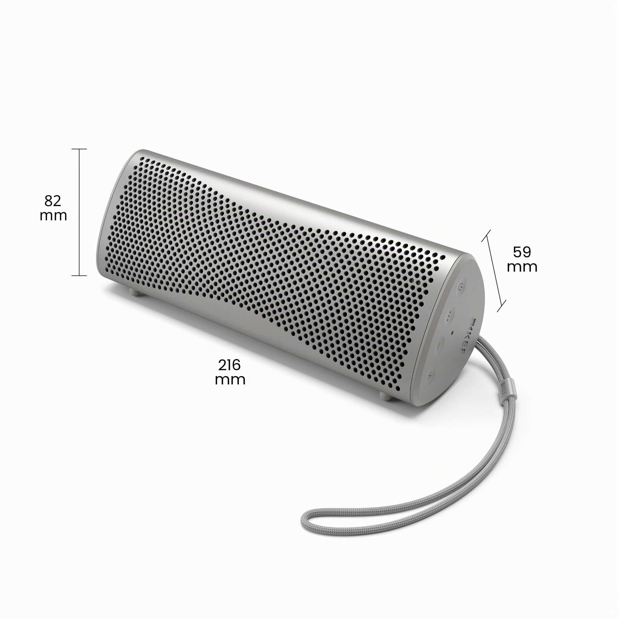 KEF Muo – Enceinte Bluetooth Puissante, Argent | Portable sans Fil | Bluetooth 5.4 aptX Adaptive | USB-C | Certification IP67 Étanche | 24 h d’autonomie | Maison, Extérieur & Voyage