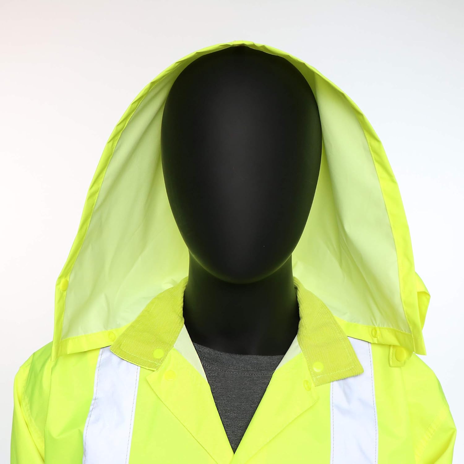 West Chester 44033JCA Hi-Viz Rain Jacket, X-Large - Green, Poly Oxford w/PU Coating, Corduroy Collar, Exterior Pockets