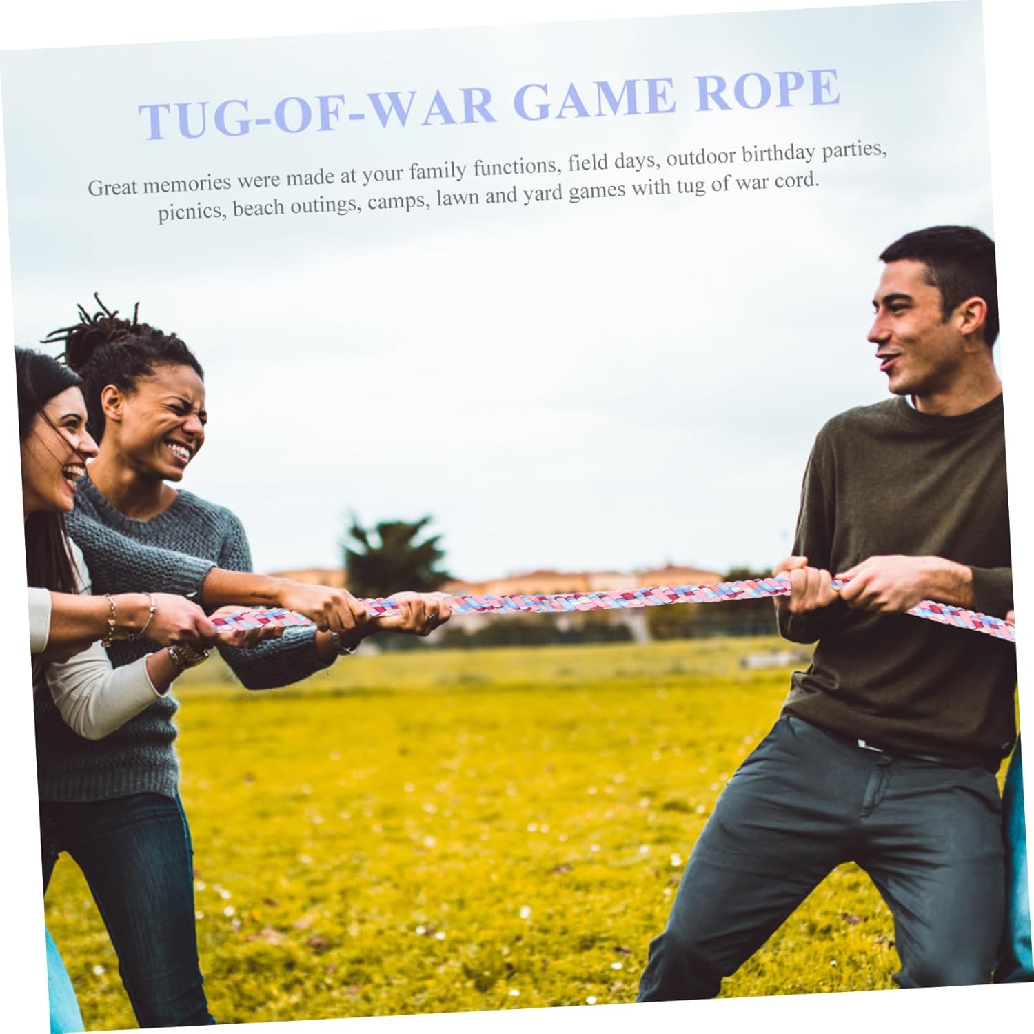 POPETPOP Tug of War Rope Cloth Cord for Outdoor Games for Team Building Activities and Competitions