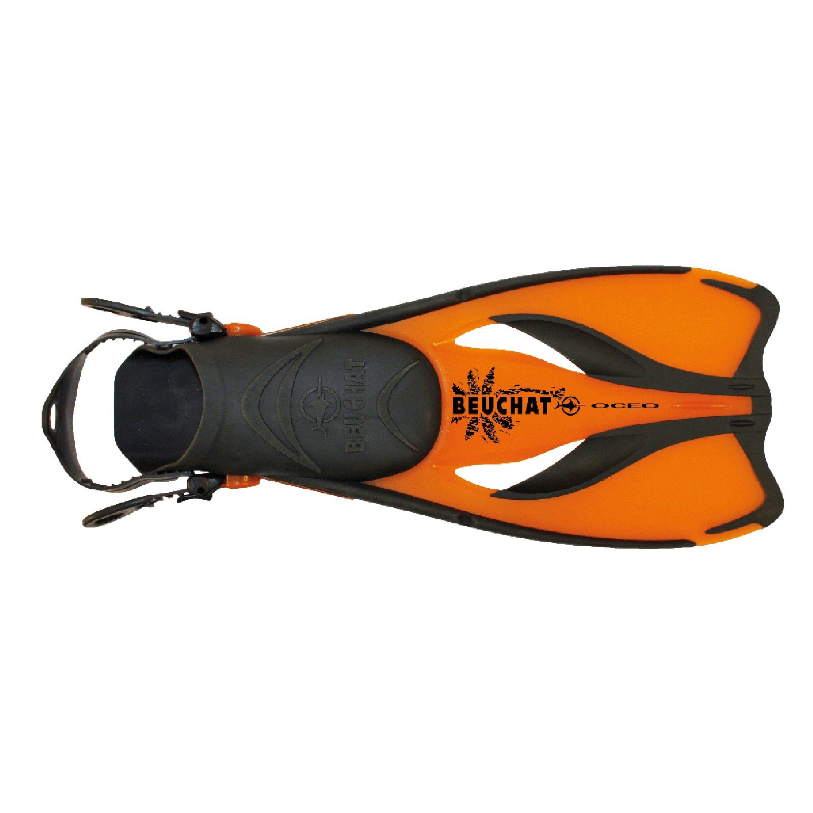 BEUCHAT Oceo Junior Schnorchelset für Kinder - Maske, Schnorchel, Flossen (Größe: 24/26 ; Farbe: orange)