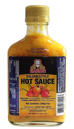 Baron Bajan Style Hot Sauce 7 Ounces 200 grams