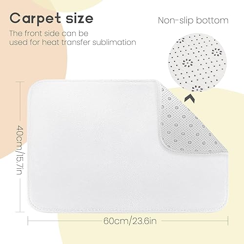 Miniatura 3 de Jippedea Tapetes de puerta en blanco de sublimación, paquete de 2 tapetes blancos de bienvenida de 23.6 x 15.7 pulgadas, de poliéster para