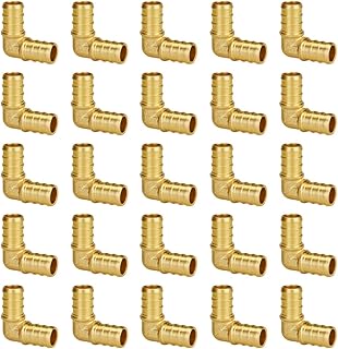 Pex Fittings 1/2 Inch, SUNGATOR 25 PCS 1/2" Pex 90 Degree Elbow, Pex Fittings Set, 1/2" Pex Elbow for Pex Pipe, No Lead Brass, ASTM F1807